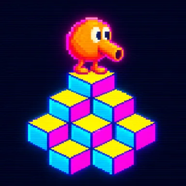 Q*bert pixel art
