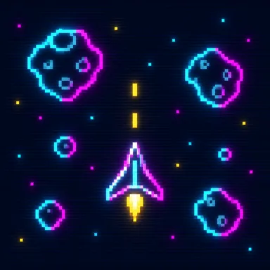Asteroids pixel art