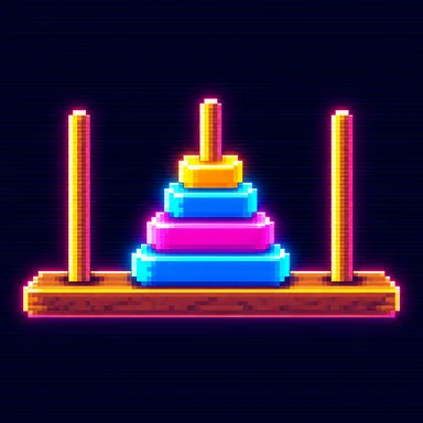 Tower of Hanoi pixel art