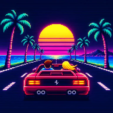 Out Run pixel art