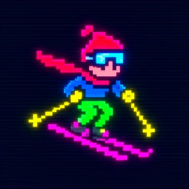 Ski Free pixel art