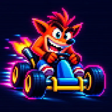 Crash Team Racing pixel art